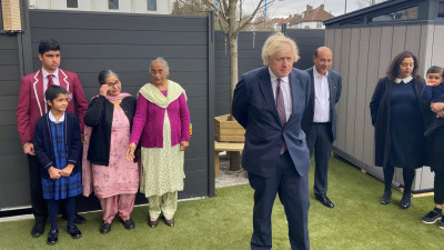 Boris Johnson outside
