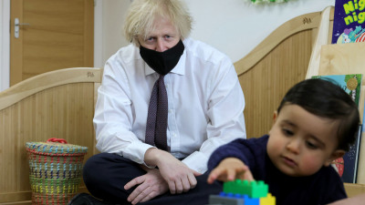 Boris Johnson and a nursery child