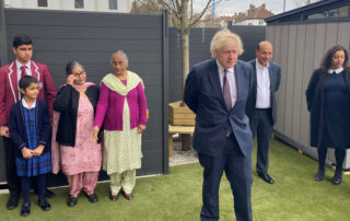 Boris Johnson outside in Greenford Nursery Garden