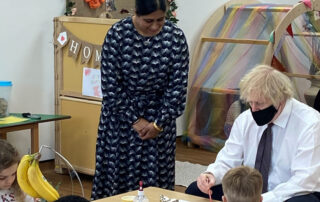 Boris Johnson with nursery owner Sukhy
