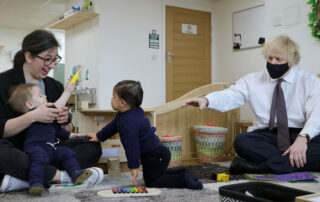 Boris Johnson meeting parents and children at Greenford Nursery