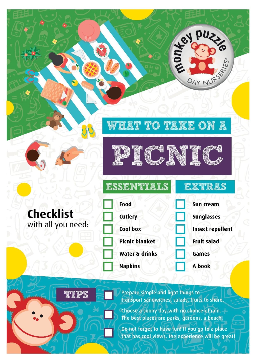 What to take on a picnic checklist