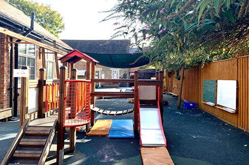 Outside play area at Catford nursery