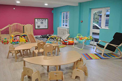 Inside learning area at Hartley Wintney nursery