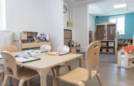 Sutton’s Opening Day Bright and welcoming indoor play area at Monkey Puzzle Day Nurseries, featuring child-friendly furniture, educational toys, and a cozy space for early childhood development and creativity.