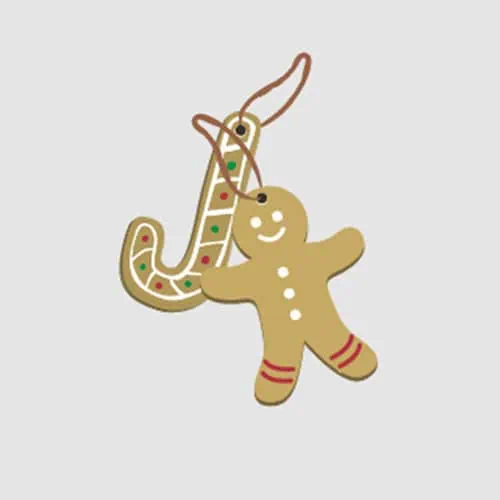 Gingerbread Cardboard Decorations – Step 3 Sugar cookie gingerbread man and Christmas ornament decoration for preschool children.