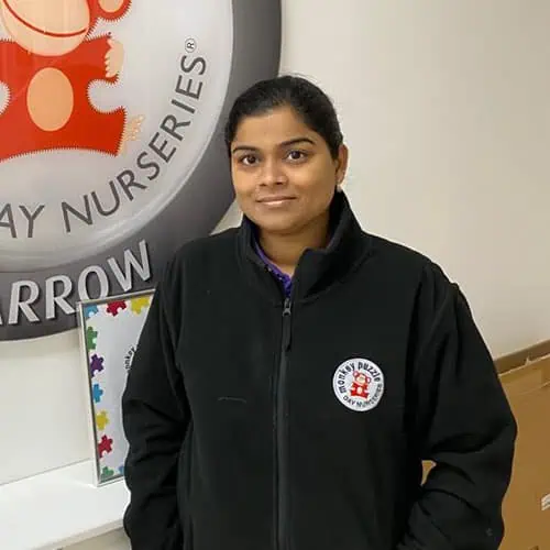 Well-trained childcare professional at Monkey Puzzle Day Nurseries, promoting early education and safety in a welcoming nursery environment.
