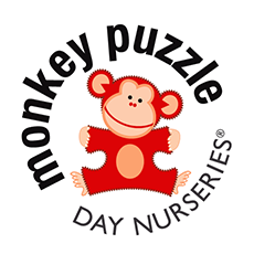 Monkey Puzzle Day Nurseries Logo - White