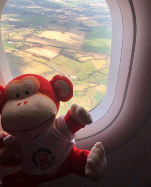 Marvin on his flight to Cyprus