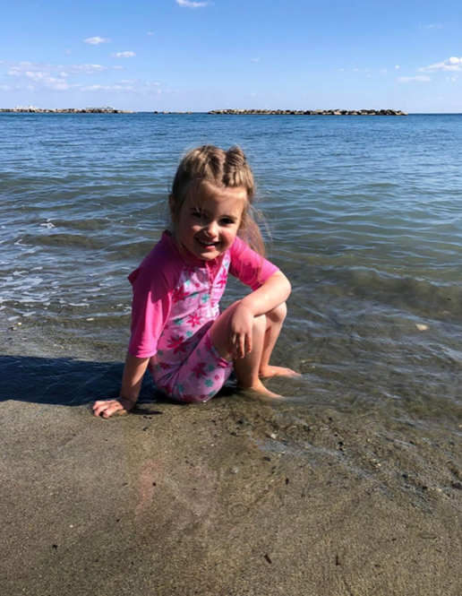 Paddling in the sea on holiday