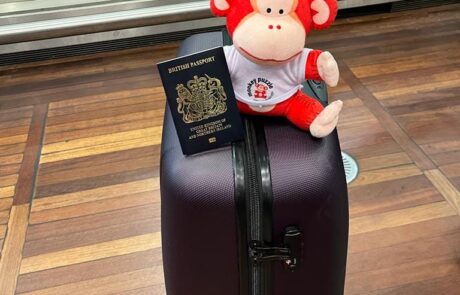 Marvin with his passport ready