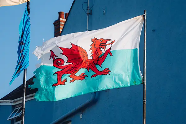 Welsh Dragon on a flag