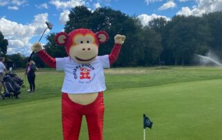 Marvin celebrating his golfing on a charity day