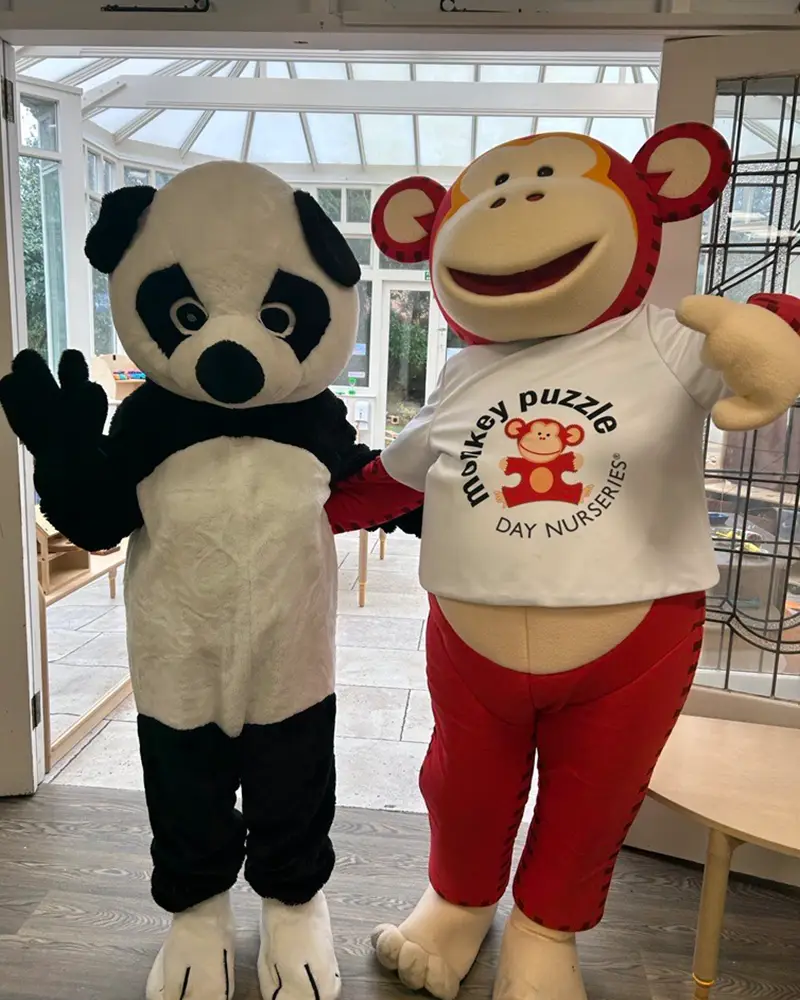 Marvin and Pepper Panda in together in a Monkey Puzzle preschool