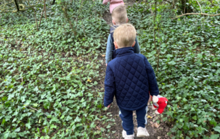 Marvin exploring the woods and in Hainault