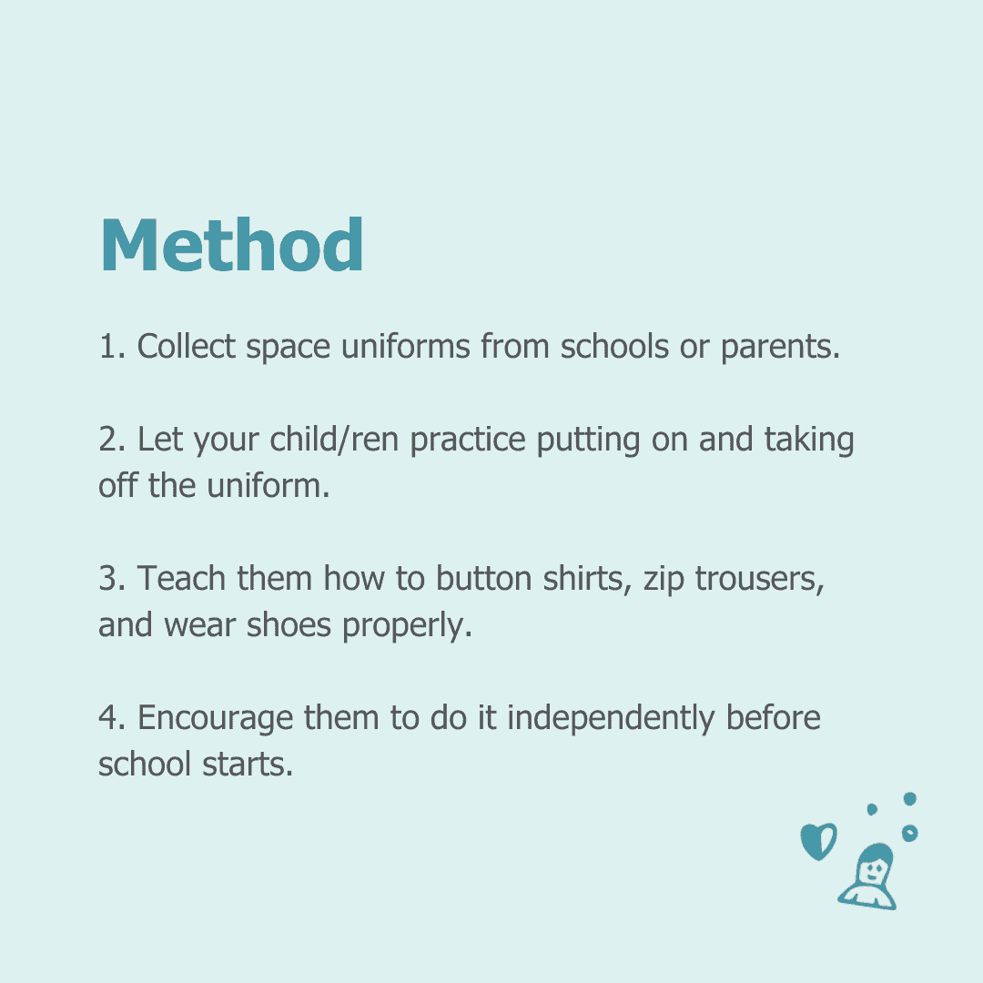 Colorful child wearing a school uniform in a daycare setting, emphasizing early childhood education and uniform policies.