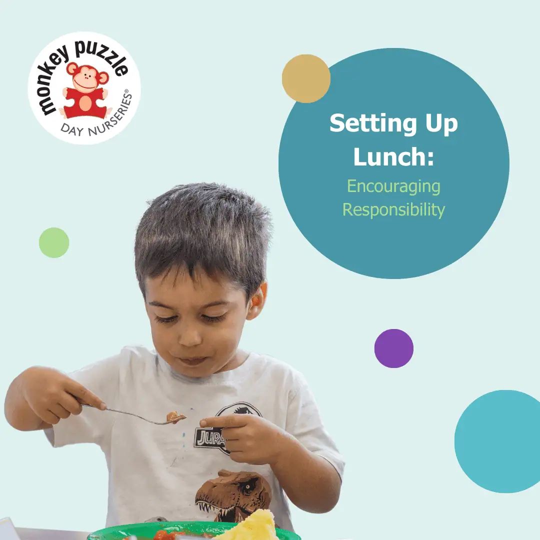 Healthy young boy enjoying lunch at a childcare setting, promoting nutritious eating habits.