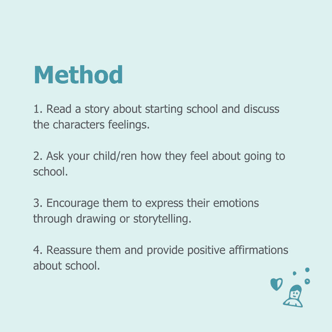 Start of school, children, emotions, storytelling, positive affirmations, early education, child development.